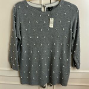 Grey sweater with pearl detail in front